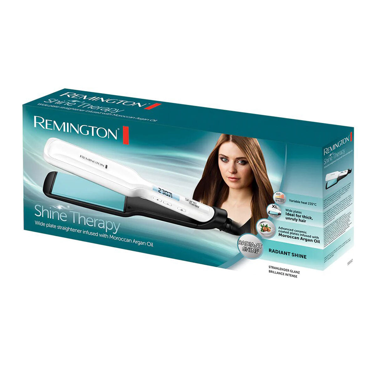 Remington Shine Therapy Wide Plate Hair Straightener S8550 Electro Gas